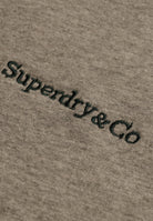 Superdry Essential Company Logo Tee in Sleet Grey Marl/Green embroidered logo detail