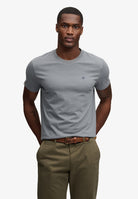 Superdry Essential Sdco Logo Embroidered Tee in Stormy Weather Blue/Navy front model view