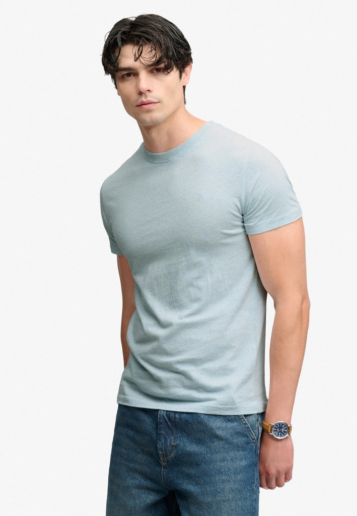 Superdry Essential Sdco Logo Embroidered Tee in Icy Blue Marl/Light Blue half model view