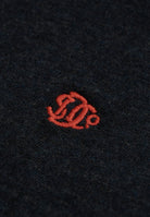 Superdry Essential Sdco Logo Embroidered Tee in Deep Sea Blue Marl/Orange embroidered logo detail