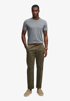 Superdry Essential Sdco Logo Embroidered Tee in Stormy Weather Blue/Navy full length model view