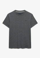 Superdry Essential Stacked Logo Embroidered Tee - Antique Grey Marl - stone Grey in Antique Grey Marl/Stone Grey front
