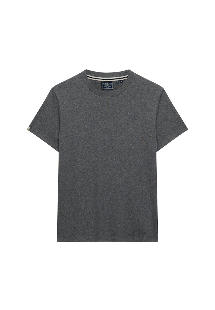 Superdry Essential Stacked Logo Embroidered Tee - Antique Grey Marl - stone Grey in Antique Grey Marl/Stone Grey front