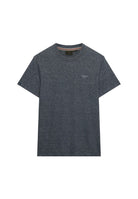 Superdry Essential Stacked Logo Embroidered Tee in Eclipse Navy/Grey Feeder/Grey angled view