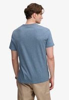 Superdry Essential Stacked Logo Embroidered Tee in Bay Blue Marl/Pink back model view