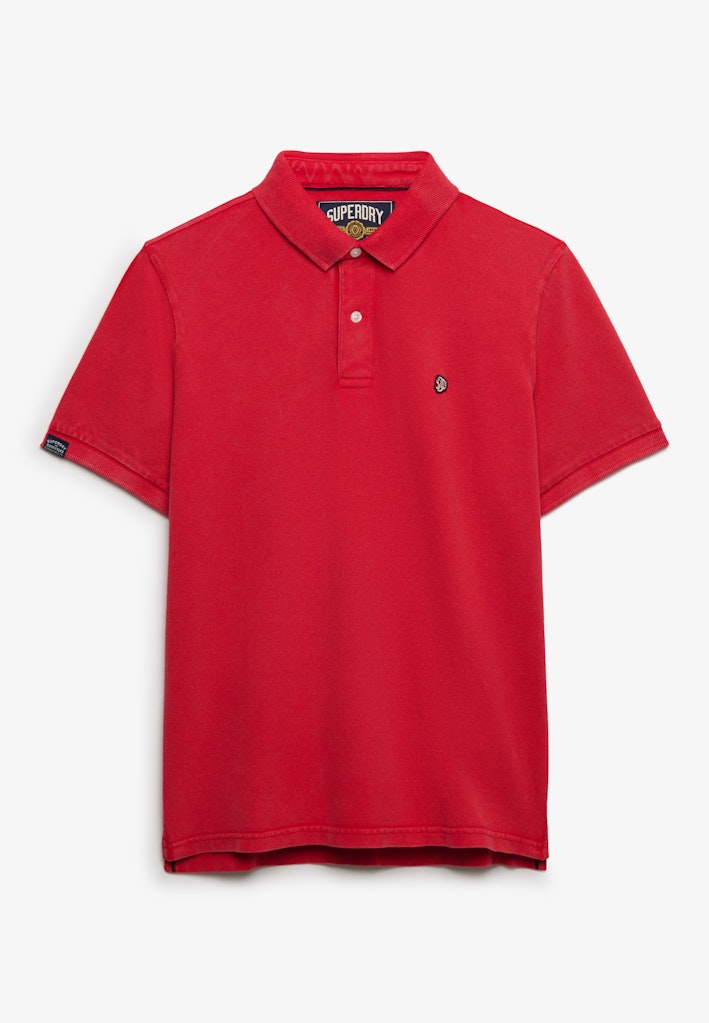 SUPERDRY Vintage Destroy Polo-Burnt Red Burnt Red flat front view