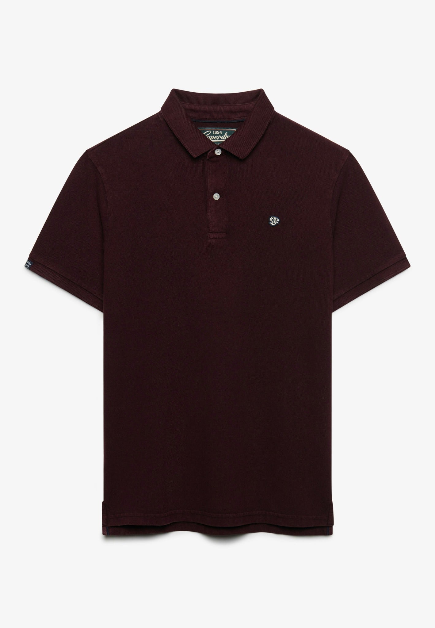 Superdry Vintage Destroy Polo in Winter Port front view
