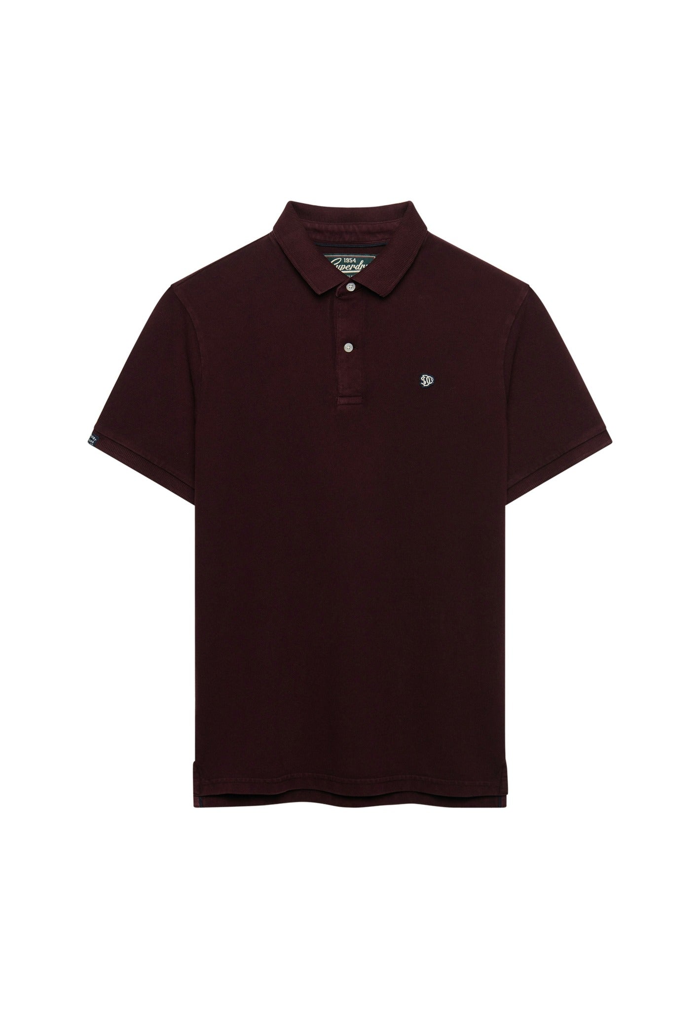 Superdry Vintage Destroy Polo in Winter Port angled view