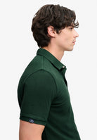 Superdry Vintage Destroy Polo in Mountain View side view on model