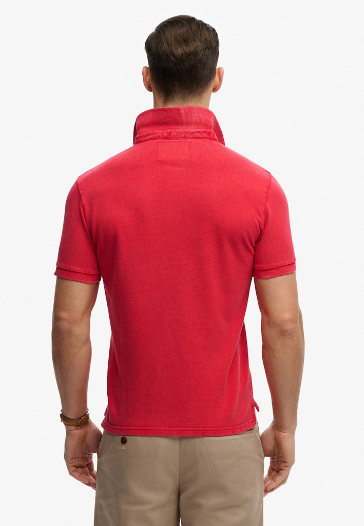 SUPERDRY Vintage Destroy Polo-Burnt Red Burnt Red back view