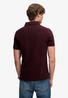 Superdry Vintage Destroy Polo in Winter Port back model view