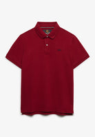 Superdry Classic Pique Polo in Red Dahlia front view