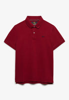 Superdry Classic Pique Polo in Red Dahlia angled view