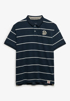 SUPERDRY Vintage Stripe Jersey Polo-Navy Stripe Navy Stripe flat front view