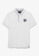 SUPERDRY Pique Monogram Polo-Optic/darkest Navy Optic/Darkest Navy flat front view