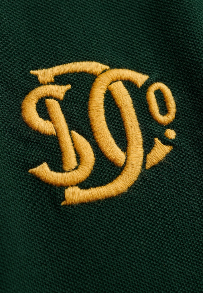 SUPERDRY Pique Monogram Polo-Enamel Green/winter Gold Enamel Green/Winter Gold detail view