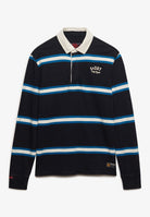 Superdry Vintage Athletic Stripe Rugby in Navy Stripe front view