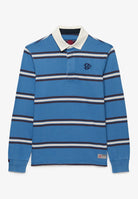 SUPERDRY Vintage Athletic Stripe Rugby-Blue Stripe Blue Stripe flat front view