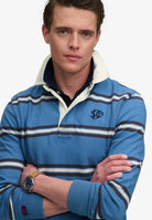 SUPERDRY Vintage Athletic Stripe Rugby-Blue Stripe Blue Stripe side view