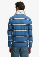 SUPERDRY Vintage Athletic Stripe Rugby-Blue Stripe Blue Stripe back view