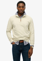 SUPERDRY Classic Essential Half Zip-Silver Birch Silver Birch front view