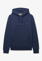 Superdry Essential Logo Hoodie Hb in Sailor Blue Marl angled view