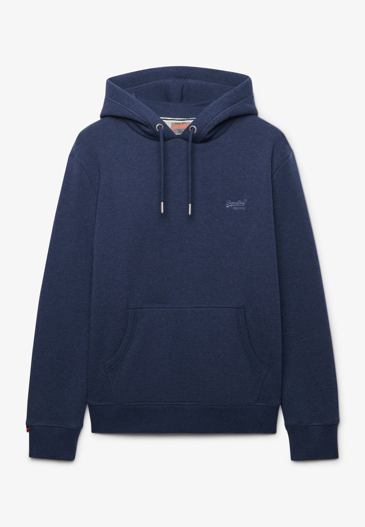 Superdry Essential Logo Hoodie Hb in Sailor Blue Marl angled view