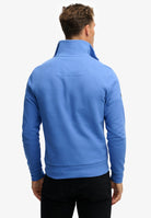SUPERDRY Essential Pique Half Zip-Chambray Blue Chambray Blue side view
