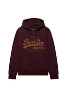 Superdry Vintage Logo Heritage Relaxed Hood in Tawny Port Marl angled view