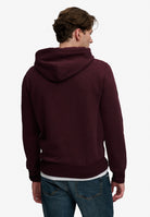 Superdry Vintage Logo Heritage Relaxed Hood in Tawny Port Marl back model view