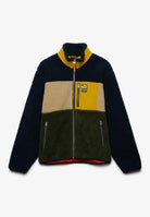Superdry Colour Block Retro Zip Fleece in Eclipse Navy Mix front view
