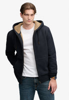 Superdry Borg Lined Ziphood in Eclipse Navy on model