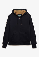 Superdry Borg Lined Ziphood in Eclipse Navy front view