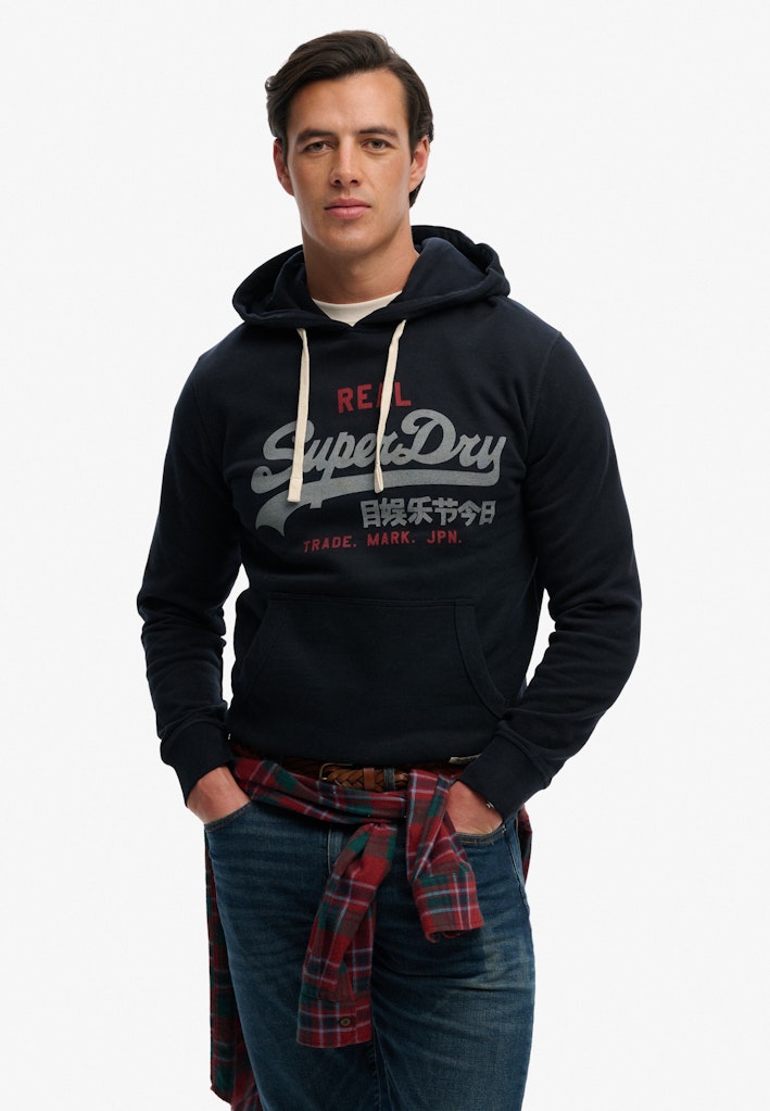 SUPERDRY Vintage Logo Classic Hood-Eclipse Navy Eclipse Navy front view