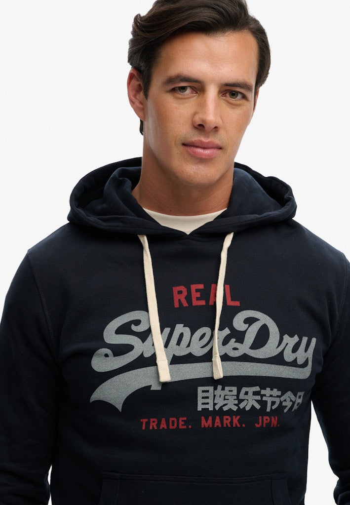 SUPERDRY Vintage Logo Classic Hood-Eclipse Navy Eclipse Navy back view