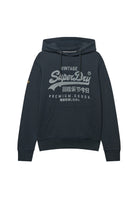 Superdry Vintage Logo Classic Hoodie in Eclipse Navy angled product view