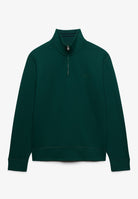 Superdry Essential Serif Logo Half Zip in Varsity Green front view
