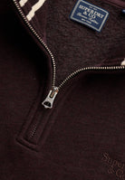 Superdry Essential Serif Logo Half Zip in Heritage Port Marl half zip detail
