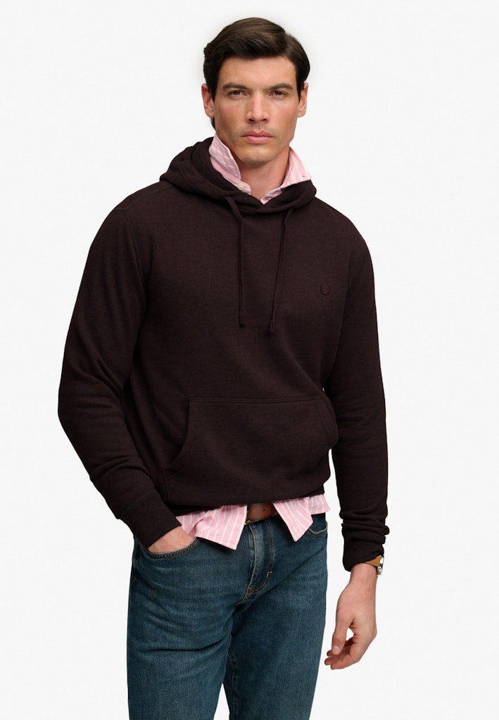 Superdry Essential Sdco Logo Hood in Heritage Port Marl front model view