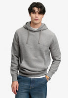 Superdry Essential Sdco Logo Hoodie in Dark Vintage Grey Marl on model front view