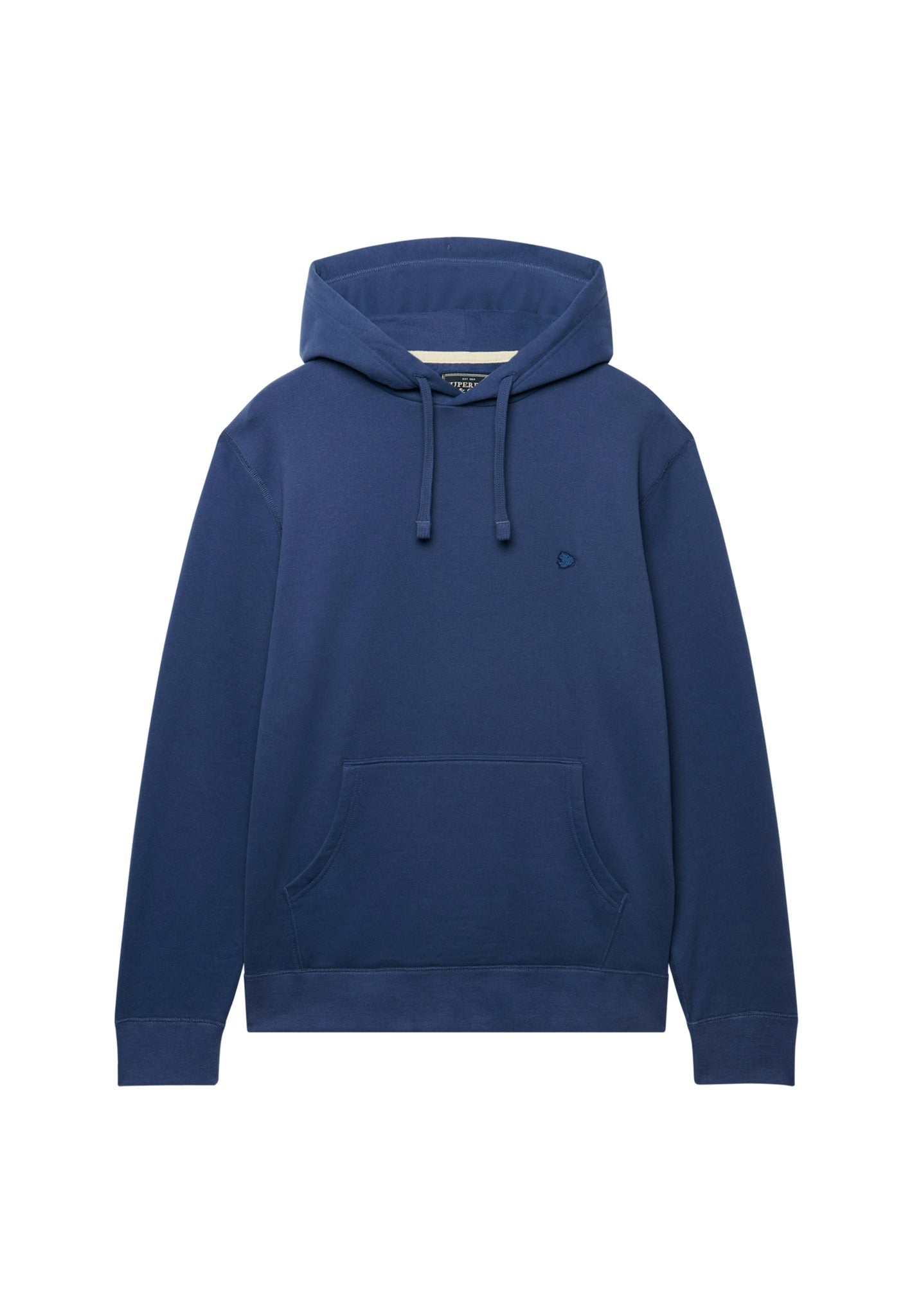 Superdry Essential Sdco Logo Hood in Hampton Blue angled view