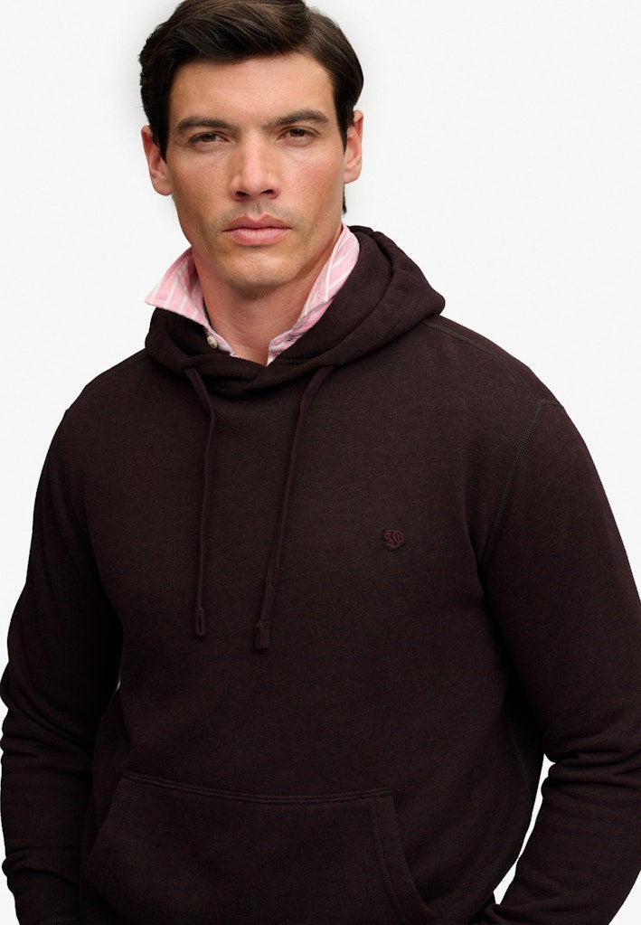 Superdry Essential Sdco Logo Hood in Heritage Port Marl half model view