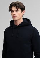 Superdry Essential Sdco Logo Hoodie in Dark Navy upper body model view