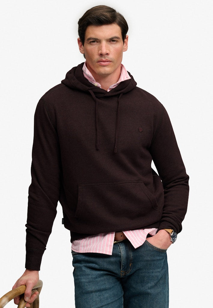 Superdry Essential SDCO Logo Hood in Heritage Port Marl side model view