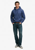 Superdry Essential Sdco Logo Hood in Hampton Blue full length model view
