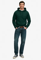 Superdry Essential Sdco Logo Hood in Varsity Green full length model view