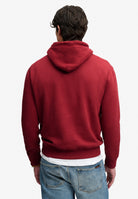 Superdry Essential Sdco Logo Hoodie in League Red back view on model