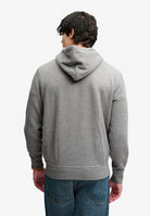 Superdry Essential Sdco Logo Hoodie in Dark Vintage Grey Marl back view on model