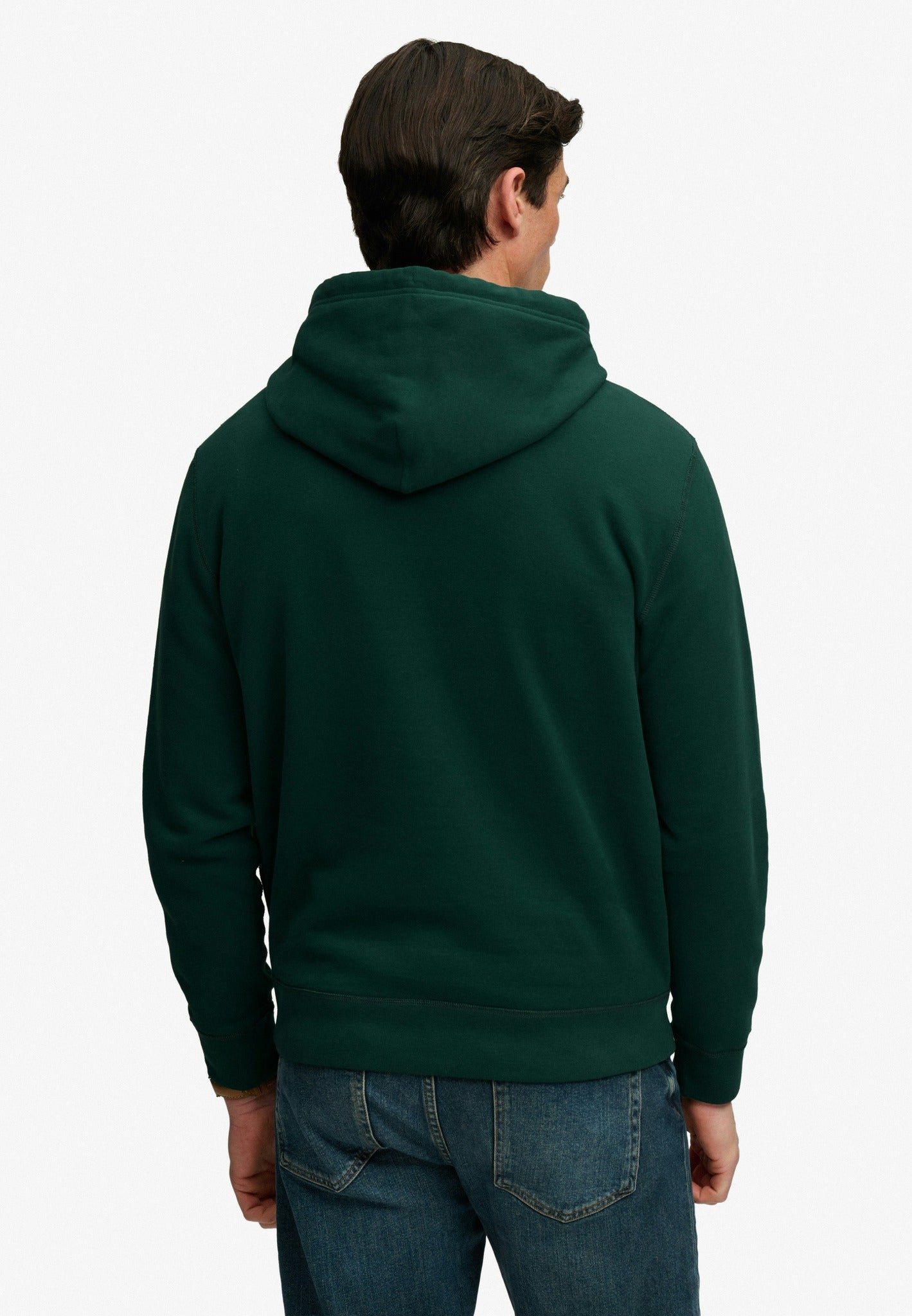 Superdry Essential Sdco Logo Hood in Varsity Green back model view