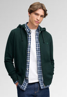 Superdry Essential Sdco Logo Ziphood in Heritage Dark Pine Green front model view